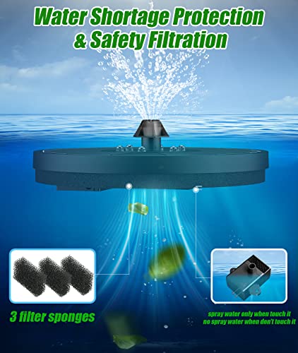 SZMP Solar Water Fountain Upgraded 100% Glass Panel, 3.5W Solar Powered Fountain Built-in 2000 Battery with 7 Nozzle & 4 Fixer, Solar Fountain Pump for Bird Baths, Fish Tank, Outdoor - color: Black Panel Colorful