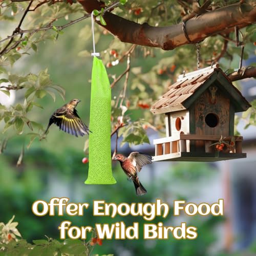 6Pcs Finch Sock Feeder for Outdoor, 3.9"x15.7" Thistle Seed Sacks, Yellow | MEWTOGO, with Food Grade Funnels, Bird Food Supply Tools, for Garden Yard Wild Finch Feeding - color: Yellow