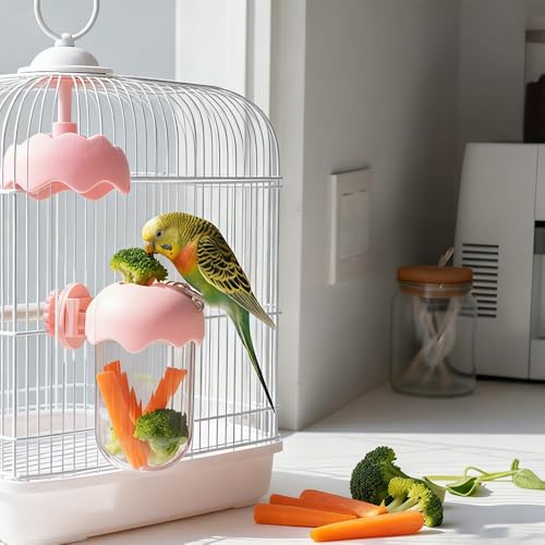 2 Pack Bird Cage Vegetable Feeder Veggies Holder with Water No Mess Hanging Feeder for Canary Finch Parakeet Budgie Cockatiel Lovebird