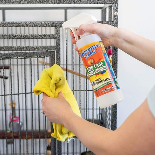 Absolutely Clean Amazing Bird Cage Cleaner and Deodorizer - Just Spray/Wipe - Safely & Easily Removes Bird Messes Quickly and Easily - Made in The US - Fragrance Free - (16oz Pack of 6) - style: 16 Fl Oz (Pack of 6)