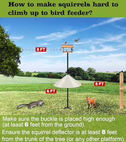 19 Inch Wide Squirrel Baffle for Bird Feeder Pole, Outside Pole Mount Stopper & Bird House Guard for Outdoor Shepherd’s Hook, Beige, 1 Pack - color: Beige