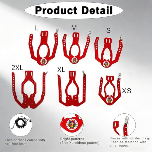 Adjustable Bird Harness & Leash Set for Small Birds,FitsBudgie,Parakeets, Conures, Cockatiels,Green Cheek,Quaker Parrots(Red, XL) 6350-11 - color: Red, size: XL,for Mourning Dove and similar size birds