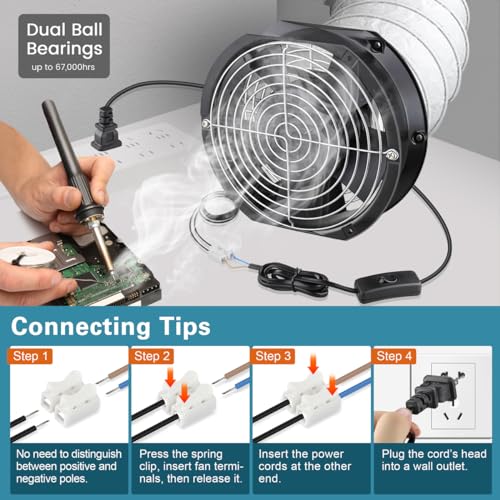 GDSTIME AXIAL 1751 Muffin Fan, 110V 120V AC 172mm x 150mm x 51mm Dual Ball | Heavy-duty Aluminum, High Speed Cooling, for Air Hockey Table Replacement, Generator Box Exhaust, Chicken Coop Ventilation - size: 172x150x51mm