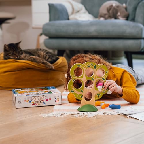 SmartGames 5 Little Birds Wooden Logic Puzzle Game with 60 Challenges – Deduction Game for Ages 5+