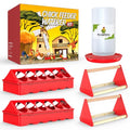 Chick Feeder and Waterer Kit - Baby Chicken Supplies with Chicks Perch, Plastic Feeder Trough and 1.2L Waterer, Chicken Starter Kit for Coop and Brooder for Small Poultry Ducks Quail - color: Red 1
