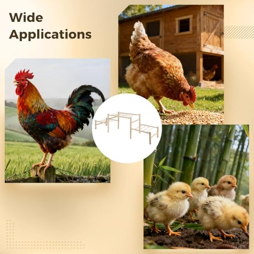 3-Tier Chicken Perch, Wooden Roosting Ladder Stand, 33.1 in Chicken Coop Accessories, Safe & Long-Lasting Hen House Decor, Chicken Tree Jungle Gym for Chickens Hens