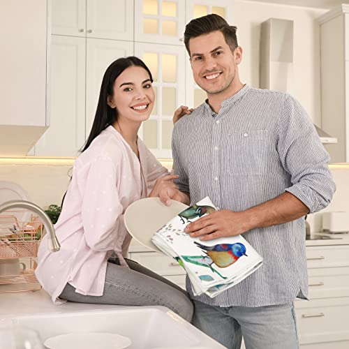 Frienda 4 Pcs Cardinal Kitchen Towels Decorative Dish Hand Towels 24 x 16 Inch Bathroom Cloth Set with Hanging Loop Absorbent for Spring Summer Farmhuose Home Kitchen Decor Gift