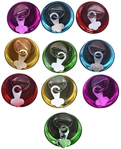 Litewoo Bird Bells Chew Toy for Parrot Cockatiel Budgie Conure, 30 PCS | Electroplated metal bells, 0.98in, bright colors & sweet sounds attract birds, fit small parrots/parakeet/lovebird/finch