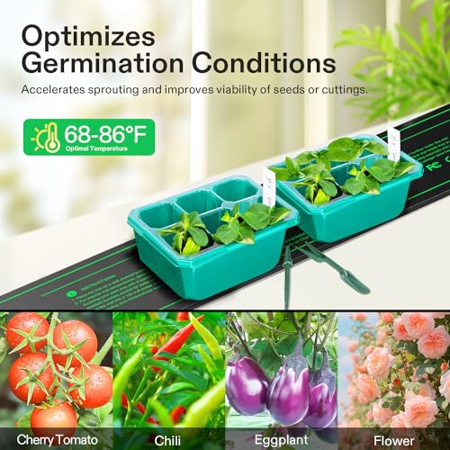 VIVOSUN 3" x 20" Seedling Heat Mat and Digital Thermostat Combo Set | UL & MET-Certified Heating Pad for Hydroponic, Kombucha Tea, Brewing, Fermentation & Plant Germination - size: 3"x20"