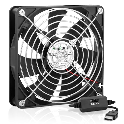 140mm USB Computer Fan with Speed Controller 5V PC Cooler | 14025 Computer Case Fan with 3 Speed Degree for DVR Receiver PlayStation Xbox AV Cabinet Game Console - style: 140mm x1