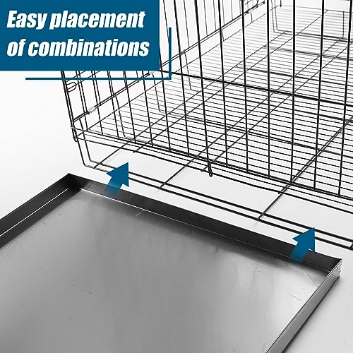 Confote Stainless Steel Replacement Tray for Dog Crate, 35.4"x21.9" Pet Cage Floor Pan Chew-Proof & Crack-Proof - size: 35.4"L x 21.9"W x 1.5"H