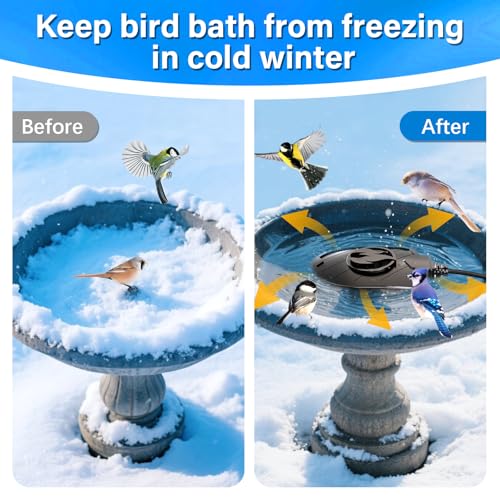 100W Bird Bath Heater, Birdbath Heaters for Outdoor Bird Bath Water Heater in Winter Submersible Thermostat Control, Heated Bird Bath Deicer for Outside Bird Chicken Poultry Livestock (Black) - color: Black