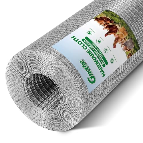 Hardware Cloth 1/2 inch 20 Gauge Small Size 304 Stainless Steel mesh Chicken Welded Wire Fencing Wire Mesh Roll Fencing Garden Fence Squirrel Tunnel Network 24in×24ft - size: (1/2in)24inx24ft