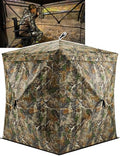 TIDEWE Hunting Blind for Deer, 270° See Through Ground Blind | Pop Up Design, Camo Hunting Tent, Silent Sliding Windows, Brush Loops, Metal Hub, Carry Bag Included