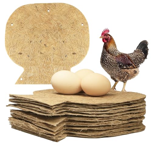Chicken Nesting Pads, Chick Nest Box Liners, Natural Jute Fiber Chicken Nest Box Bedding, Ideal for Hens to Lay Eggs (10Pcs)