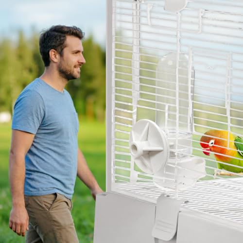 Automatic Pet Bird Water Feeder, Bird Water Dispenser for Cage, Bird Cage Suspended Automatic Water Dispenser, Bird Feeders for Parakeet Budgie Cockatiel Lovebirds Canary Finch (110ml) - size: 110ml