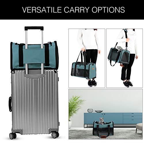 Cat Carrier - Portable Foldable Dog Pet Carrier, Soft-Sided Pet Bag up to 22 Lbs, Airline Approved Travel Puppy Carrier - color: Blue, size: 19.7"L x 12"W x 12"H
