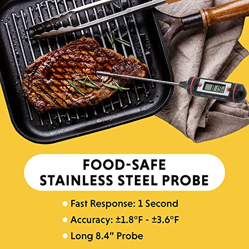 General Tools Digital Thermometer #DT310LAB, 8 Inch Extra Long Stainless Steel Probe, -58 to 302 degrees Fahrenheit (-50 to 150 degrees Celsius) Range with High and Low Alarms, Auto-Off