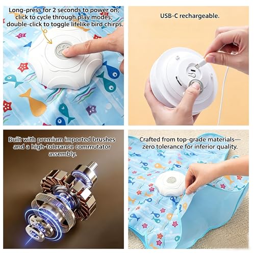 Hide and Seek Interactive Cat Toy, Motion Activated | with Bird Sounds, 5-Hole USB Rechargeable Puzzle Toy for Indoor Cats & Multi-Cat Households