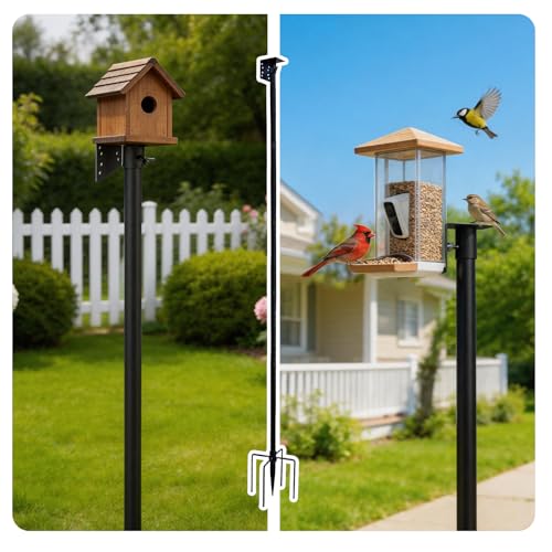 Smart Bird Feeder Pole Stand 79in Bird House Pole for Camera Birdfeeder Station
