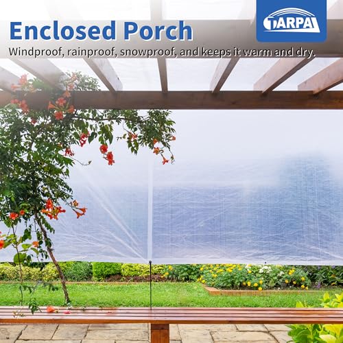 TARPAL Clear Tarp 7x10ft Small Tarp Waterproof Clear Plastic Tarps | Tarps With Grommets and Reinforced Edges for Patio,Porch and Outdoor Plant,Chicken Coop,Garden,Cat Litter - size: 7x10FT-Finished Size