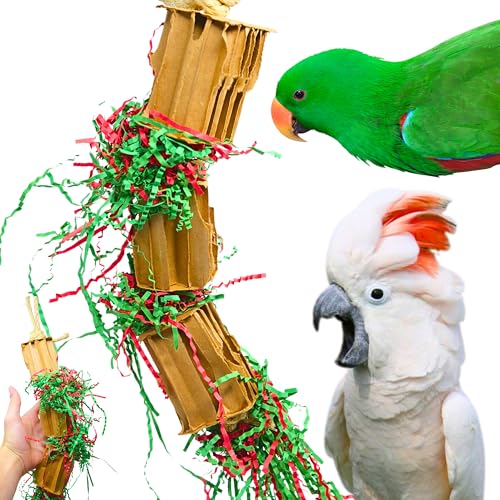 Bonka Bird Toys 3831 Medium Gift Box 16" x 2" Cardboard and Paper Shreddable Foraging Toy for Medium to Large Parrots Chewing Enrichment Cage Toy Amazon Eclectus and Similar