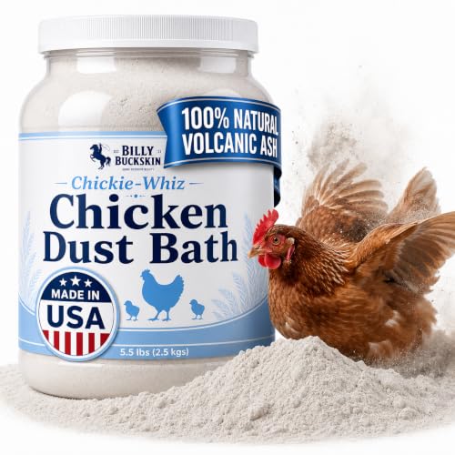 5.5lb Chickie-Whiz Chicken Dust Bath - Made in USA - All Natural Volcanic Ash Dust Bath for Chickens - Healthier Eggs & Feathers - Chicken Coop Accessories for Farms by Billy Buckskin Co. - size: 1 x 5.5 LB