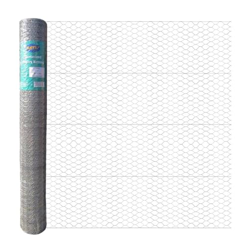20GA Galvanized 48in x 150ft x 1in Mesh Chicken Wire Hexagonal Poultry Netting - size: 48"x150'