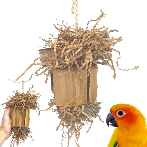 Bonka Bird Toys 3857 Medium Shreddy Eddy Foraging Shred Small Medium Bird Toy Cardboard Waffle Crinkly Paper Conures Parakeets African Greys and Other Similar Birds - color: Medium Shreddy Eddy