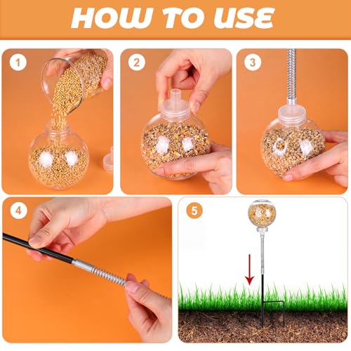 2 Pcs Chicken Peck Toy Chicken Slow Feeder Ball and Enrichment Toys with Spring and Ground Stake Hens Slow Feed Treat Dispenser for Duck Bird Parrot Coop, Reduce Boredom and Feather Pecking