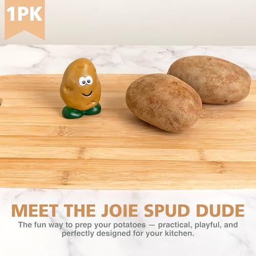 Joie Spud Dude Potato Brush, Compact Handheld Produce Scrubber | Cleans Vegetables and Fruits with Gentle Nylon Bristles, Tough on Dirt But Preserves Nutrients, BPA-Free - color: Potato