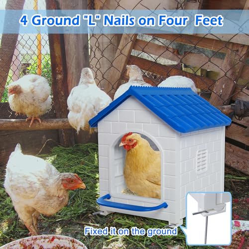 Nesting Boxes for Chicken, Large Single Compartment Chicken Nesting Boxes | 100% Waterproof Hens Nesting Box for Laying Eggs for Hens, Ducks and Poultry, Indoor & Outdoor Use(Blue) - color: Blue, size: 15.7"D x 14.3"W x 17.3"H