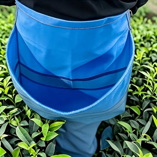 Gardening Apron for Harvesting and Weeding, Heavy Duty Waterproof PE Fruit Picking Apron with Quick-Release Bottom, Large Capacity Garden Waste Bag Apron for Farmers, Easy to Clean