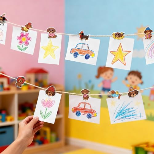 MAYJOYDIY 24Pcs 12 Styles Dachshund Animal Acrylic Chip Clips Dog with Apple Party Hat Heart Sunglasses Bag Sealer Sealing Closures Cute Duck Float Scarf Bag Clips for Food Storage Airtight Seal Grip - style: Dog