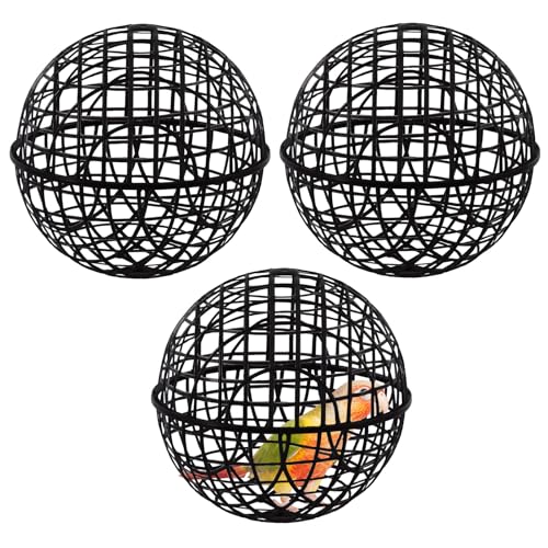 AceOrbit 3 Pack Rolling Chicken Ball Cage, 2026 Mobile Mesh Poultry Coop Ball for Free Range, Safety Globe Hutch for Chicks, Ducklings & Small Pets Outdoor Exercise and Roaming(11.02 Inch,Black) - color: Black, size: 11.02 Inch