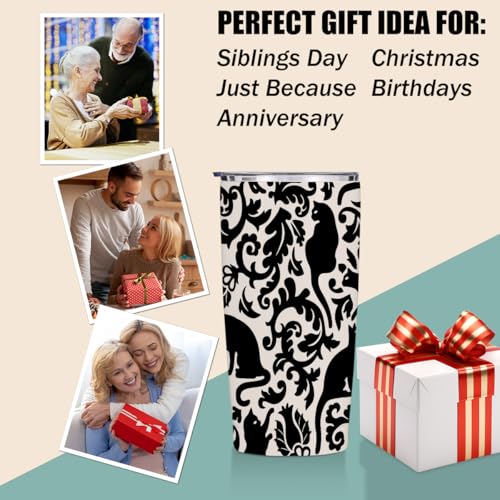 Cat Gifts 20 oz Tumbler, Cute Cat Stainless Steel Insulated Water Bottle | Cats Themed Insulated Travel Coffee Mugs, Cat Lover Gifts for Women Mom Girls Christmas Birthday Gifts - color: Multi 1352