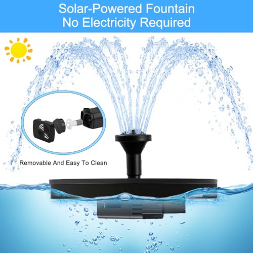 Solar Fountain, Floating Solar Water Pump with 6 Nozzles & 4 Fixed Pipes, Solar Fountain for Bird Bath, Garden, Pond, Pool - color: 1.5w Solar Water Fountain