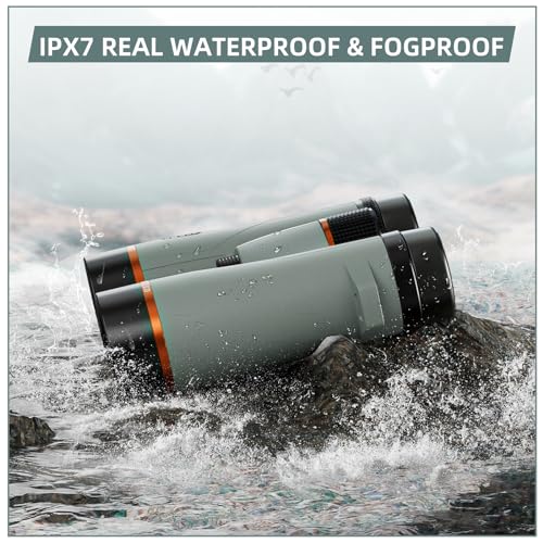 10x42 ED Binoculars for Adults High Powered with Phone Adapter, Waterproof Binoculars with ED Lenses, Super Bright Clear for Bird Watching, Hiking, Cruise Ship, Wildlife Viewing and Outdoor Activities