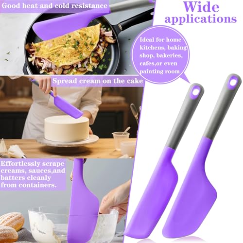 Silicone Omelette Spatula Turner, Flip Fold Omelet Turner, 13Inch | Flexible Egg Flip Tool for Non-stick Pans, Heat Resistant omelette flipper for Kitchen Omelet Pancake Crepes,purple - color: Purple