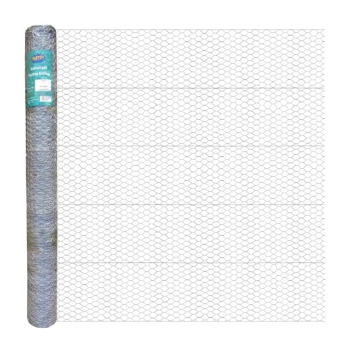 MTB 20GA Galvanized Hexagonal Poultry Netting Chicken Wire 60 inches x 150 feet x 1 inch Mesh - size: 60"x150'