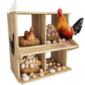 Chicken Nesting Box, 4 Compartment Wooden Nesting Boxes for Chickens with Perches, Floor/Stand/Wall Mount Large Chicken Nesting Boxes for Small & Medium Poultry - size: 4 Compartment