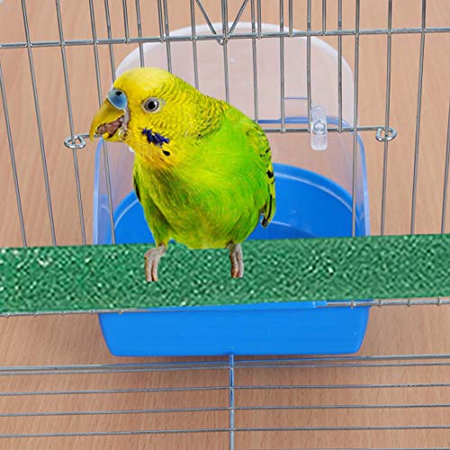 PINVNBY Parrot Bath Box Bird Bathtub Parakeet Bathing Tube with Bird Perches Stand Paw Grinding Cage Accessories Ideal for Small Birds Lovebirds Canary Finches(3 PCS Random Color)