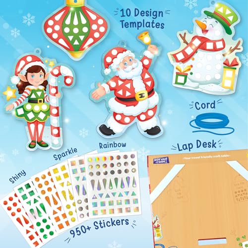 Imagimake Mirror Mosaic - Christmas, 10 Templates, Foil Stickers | DIY Holiday Craft Activity for Kids, Screen-Free Creative Play, Christmas Gift for Girls & Boys Ages 3,4,5,6,7,8 Years Old - style: 5. Christmas