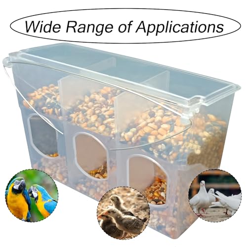 Automatic Pigeon Bird Feeder Water, Plastic Feeder Water Dispenser Drinkers for Cage, No Mess Hanging Parrot Food Feeding, Cage Accessories for Parakeet Quail Bird Chicken (3 Hole - Iron Wire) - size: 3 Hole - Iron Wire
