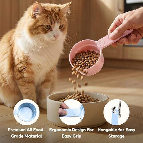 1 Cup Dog Food Scoop, Extra Long Handle Sturdy Melamine Pet Food Measuring Scoop with Clear Marking Lines, BPA-Free, Shatterproof, Food Cup for Dogs Cats Birds Rabbits, Dishwasher Safe (Blue, 1 Cup) - color: Blue, size: 1 Cup
