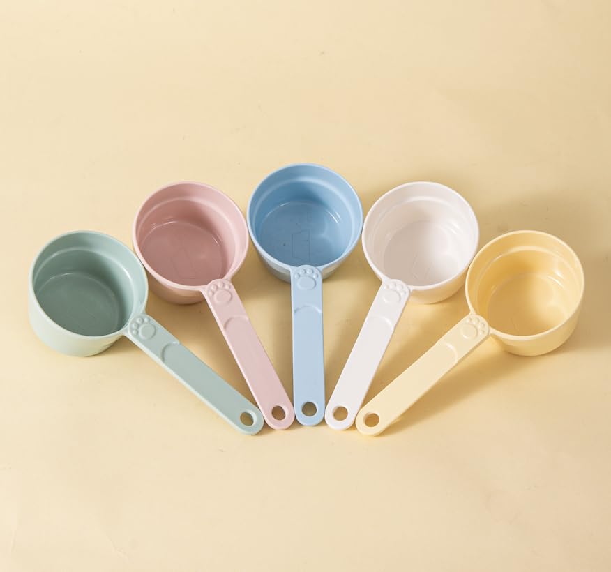 1/2 Cup Dog Food Scoop, Extra Long Handle Sturdy Melamine Pet Food Measuring Scoop with Clear Marking Lines, BPA-Free, Shatterproof, Dishwasher Safe (1, Blue, 1/2 Cup) - color: Blue, size: 1/2 Cup
