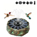 Solar Bird Bath Fountain,Premium Plastic Faux Stone Water Fountain Pump with 6 Nozzles,No Battery Water Feature for Birdbath,Garden,Patio,Small Pond Decoration 7.8" Bronze