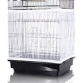 Tamu style Bird Cage Seed Catcher, Stretchy Mesh Skirt, 55-100 inch, White | Stretchy bird cage cover with nylon netting; breathable net catches seeds and feathers while allowing airflow and light. - color: White