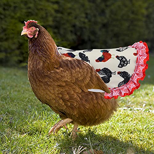 6pcs Chicken Saddle for Hens，Waterproof Chicken Saddle | Chicken Apron for hen Wing Back Protector with Elastic Straps, Print Feather Protective Chickens Vest Jacket - color: Chicken Saddle Hen 6pcs(a)