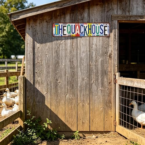 Duck Gifts The Quack House Vintage Metal Sign for Ducks Shack Decor